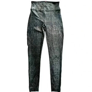 Spanx size small black velvet gold metallic